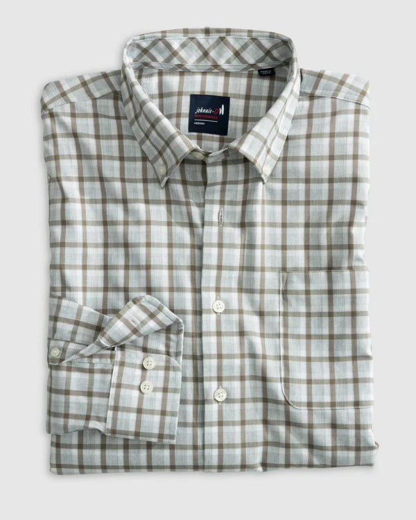 JOHNNIE O LT GRY PLD LS BD SHIRT ROOSEVELT Practical Men's Quick