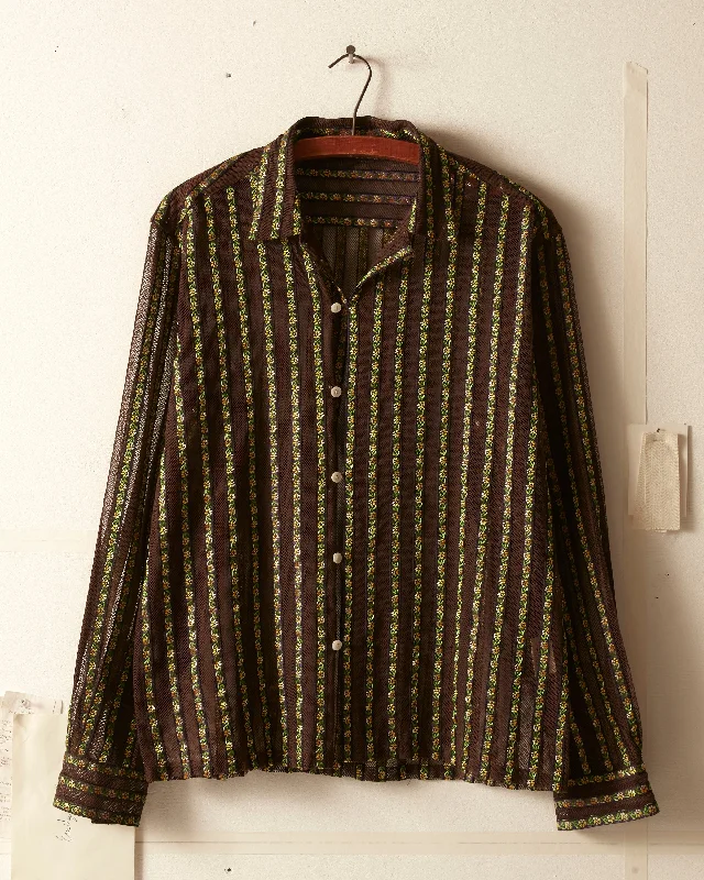 Floret Ribbon Long Sleeve Shirt Cclassic Men's Tweed