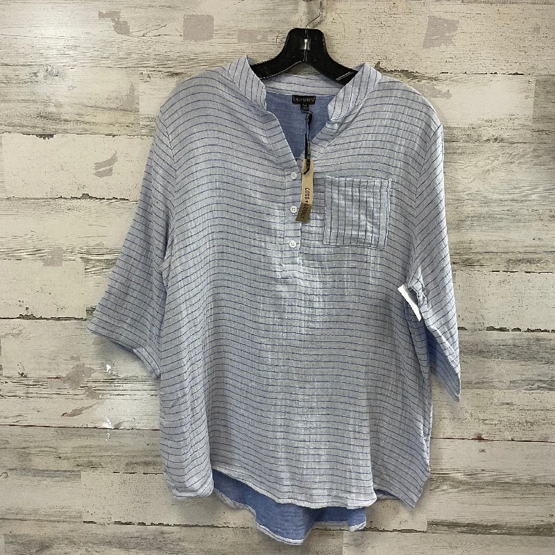 Top 3/4 Sleeve By Coco And Carmen In Blue, Size: S / M Bohemian Men's Free