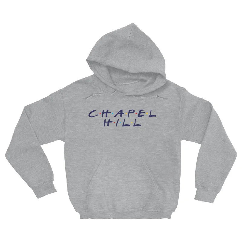 Chapel Hill Dot TV Font Grey Adult Hoodie Dapper Men's Bow