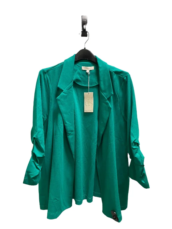 Blazer By Clothes Mentor In Green, Size: 2x Laid