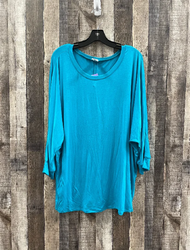 Top 3/4 Sleeve By Honeyme In Blue, Size: Xl Gym