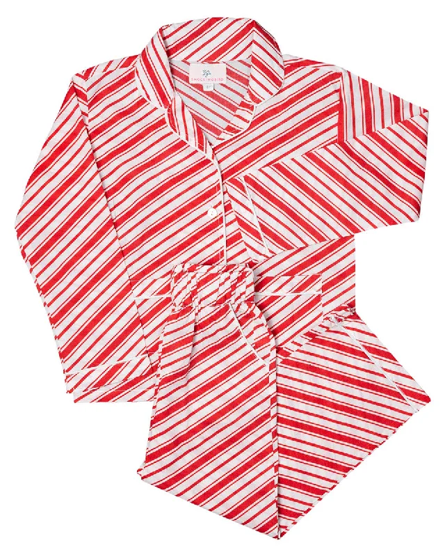 Candy Cane Striped Button Down Pajamas- FINAL SALE Casual Men's Short