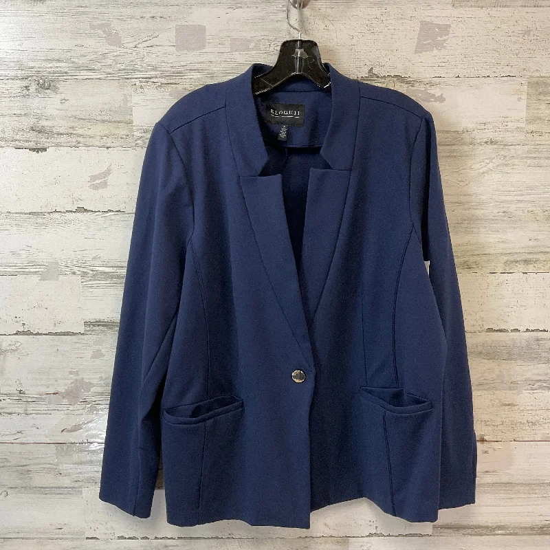 Blazer By Eloquii In Blue, Size: 3x Modern Men's Geometric