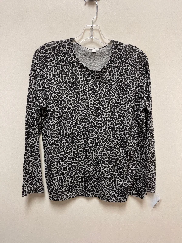 Top Long Sleeve By J Jill In Animal Print, Size: Petite   Xs Streetwear Style