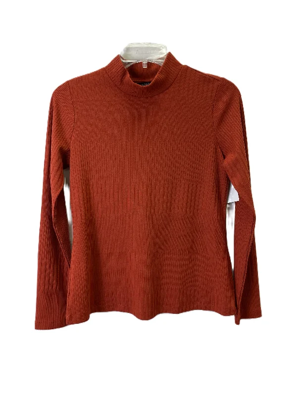 Top Long Sleeve Basic By Liverpool In Orange, Size: S Polished Men's Silk