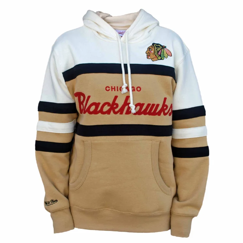 Chicago Blackhawks Mitchell & Ness Cream Head Coach Hooded Sweatshirt Artistic Men's Avant