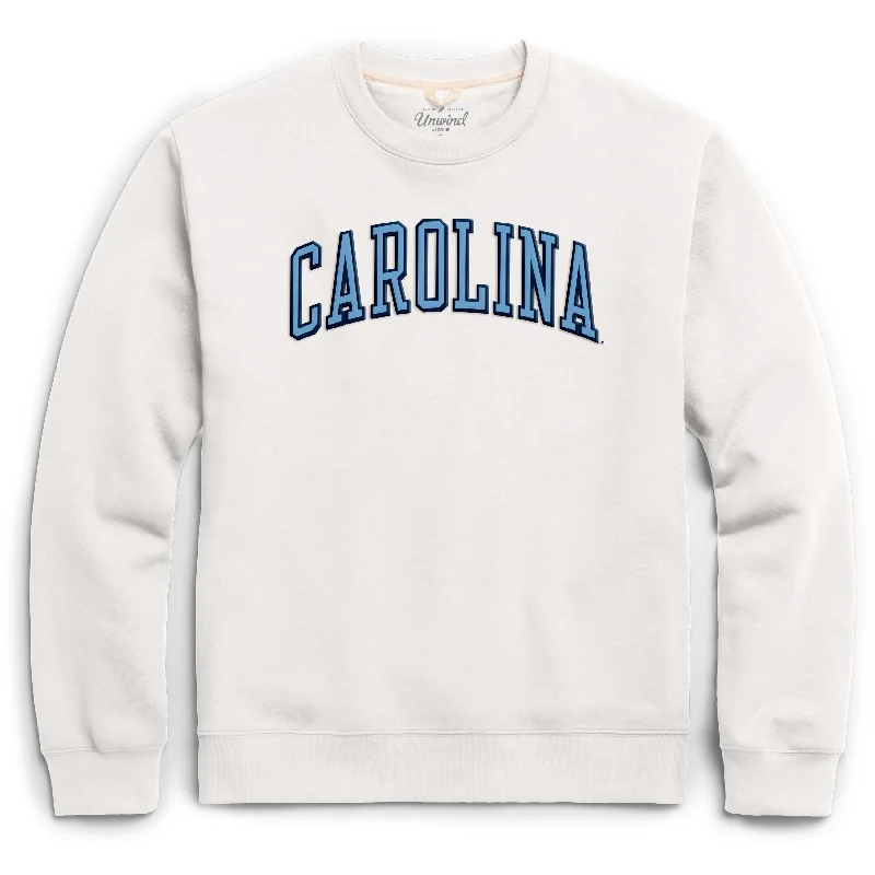 White North Carolina Embroidered Crewneck Sweatshirt by League Earthy Men's Hemp