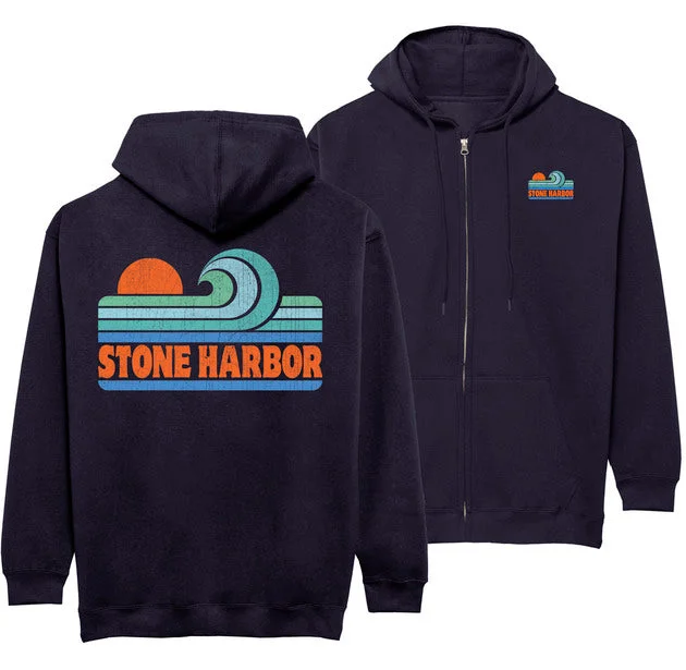 Men's Stone Harbor Essential Full Zip - Navy Modern Men's Geometric