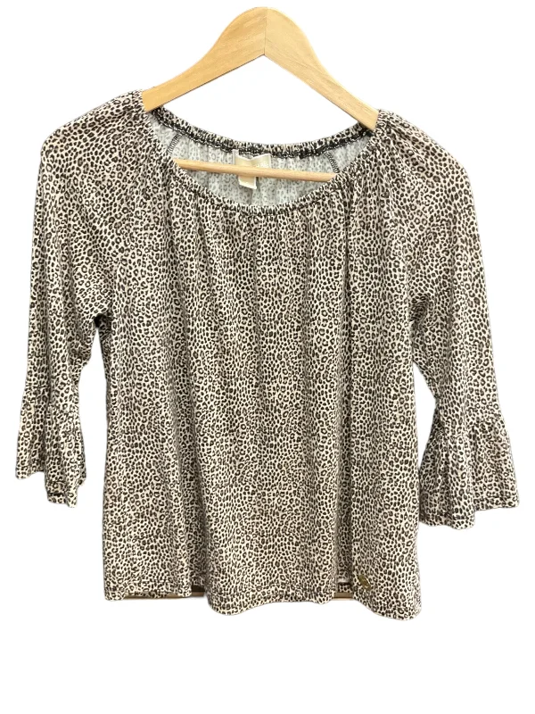 Top 3/4 Sleeve By Michael By Michael Kors In Animal Print, Size: S Business