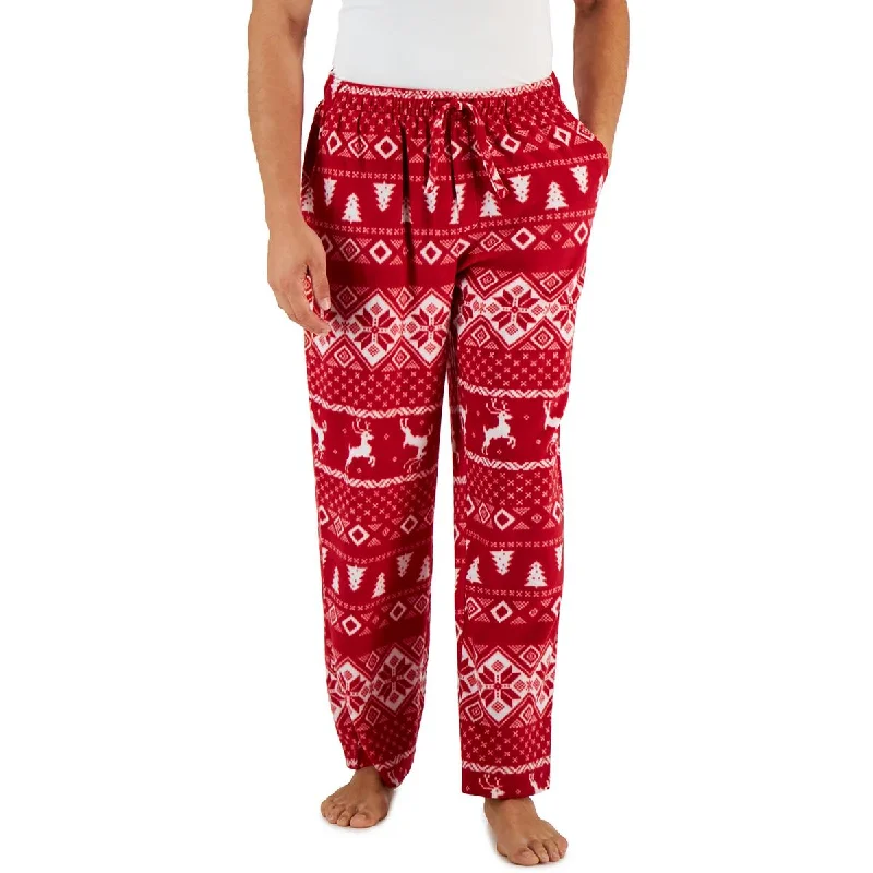 Club Room Mens    Fleece Nightwear Pajama Bottoms Modern Men's Geometric