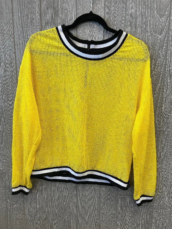 Top Long Sleeve By Bisou Bisou In Yellow, Size: L Laid