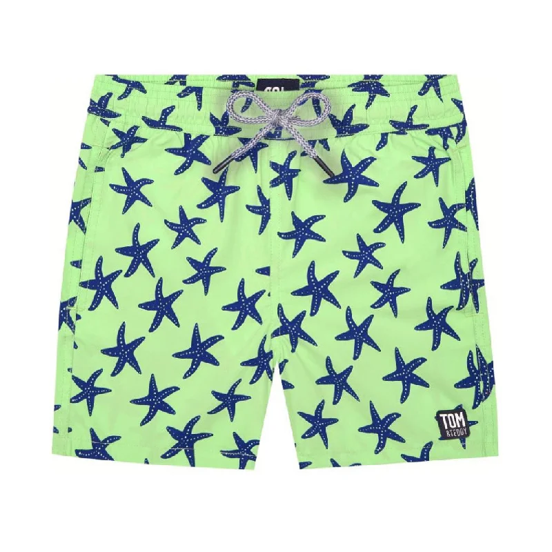 Fresh Green & Blue Starfish Youthful Men's Anime