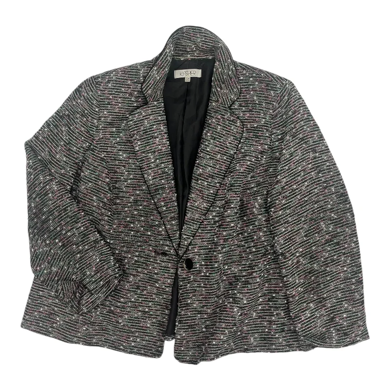 Blazer By Kasper In Black & Green, Size:2X Monochromatic All