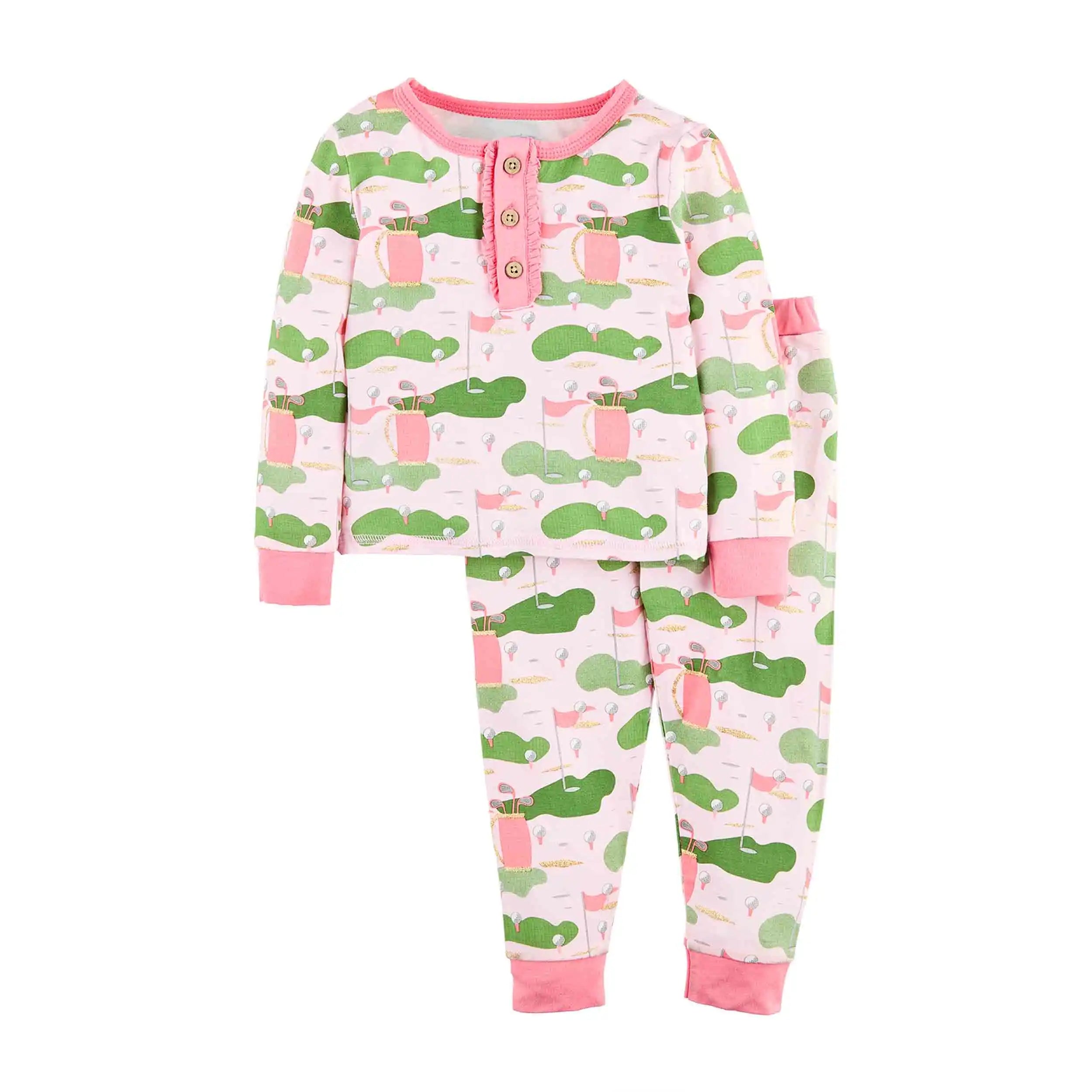 Pink Golf 2PC PJs Stylish Men's Tropical 