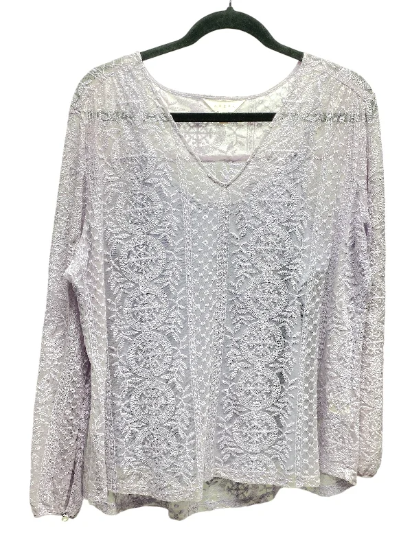 Top Long Sleeve By Adiva In Purple, Size: Xl Street