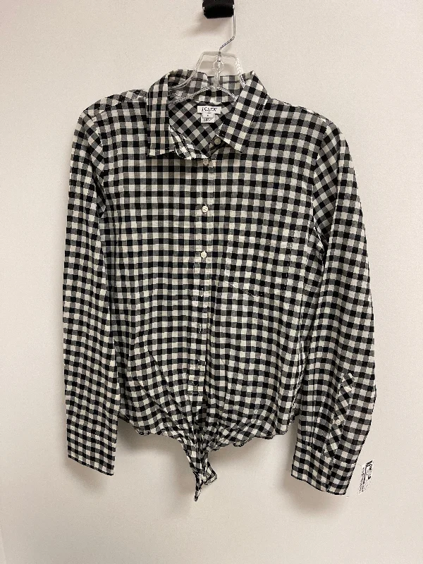 Top Long Sleeve By J. Crew In Black & Cream, Size: S Gym