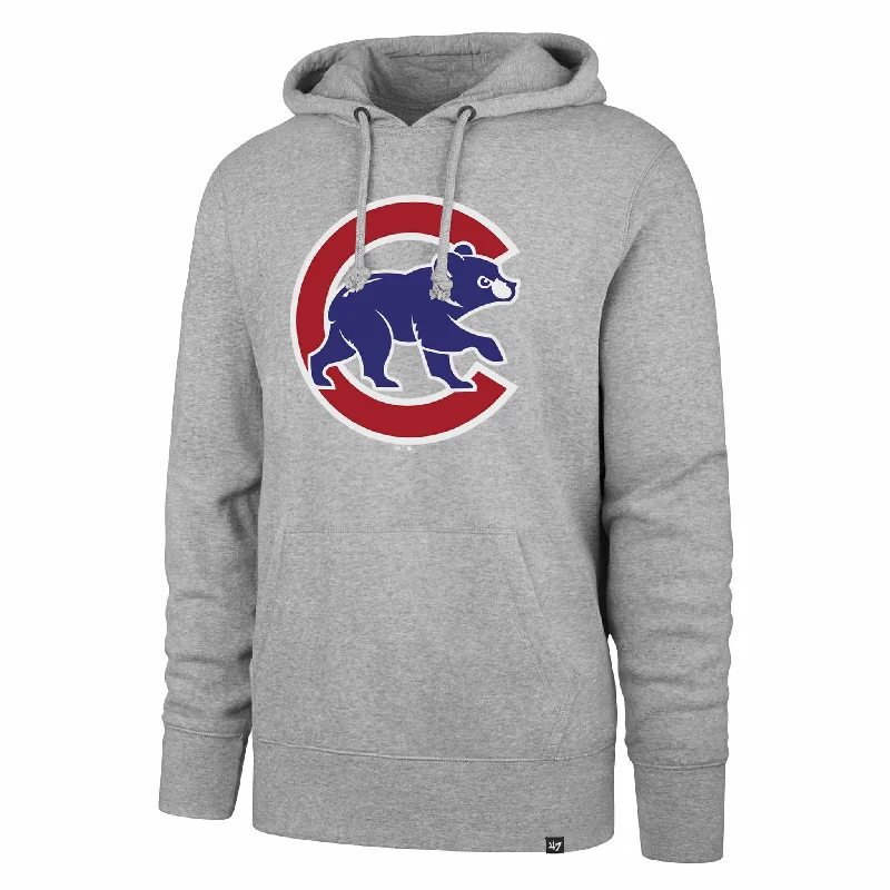 Chicago Cubs Grey Walking Bear Headline Hooded Sweatshirt Earthy Men's Hemp