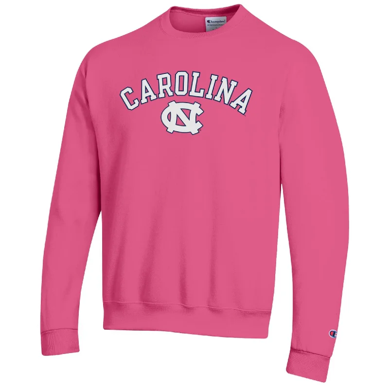 Carolina Tar Heels Basic Pink Crewneck Sweatshirt Bohemian Men's Free