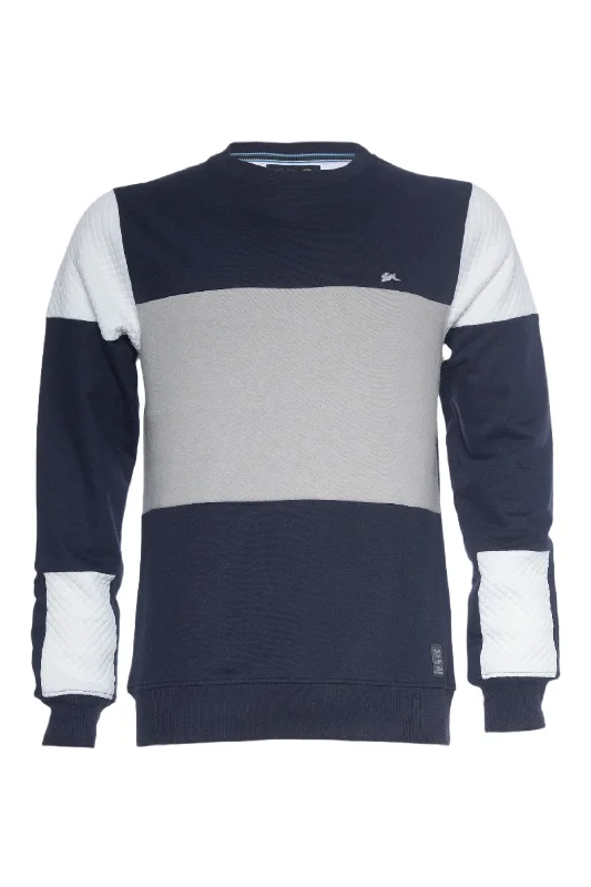 Larson | Jacquard Knit Color Block Crew Business