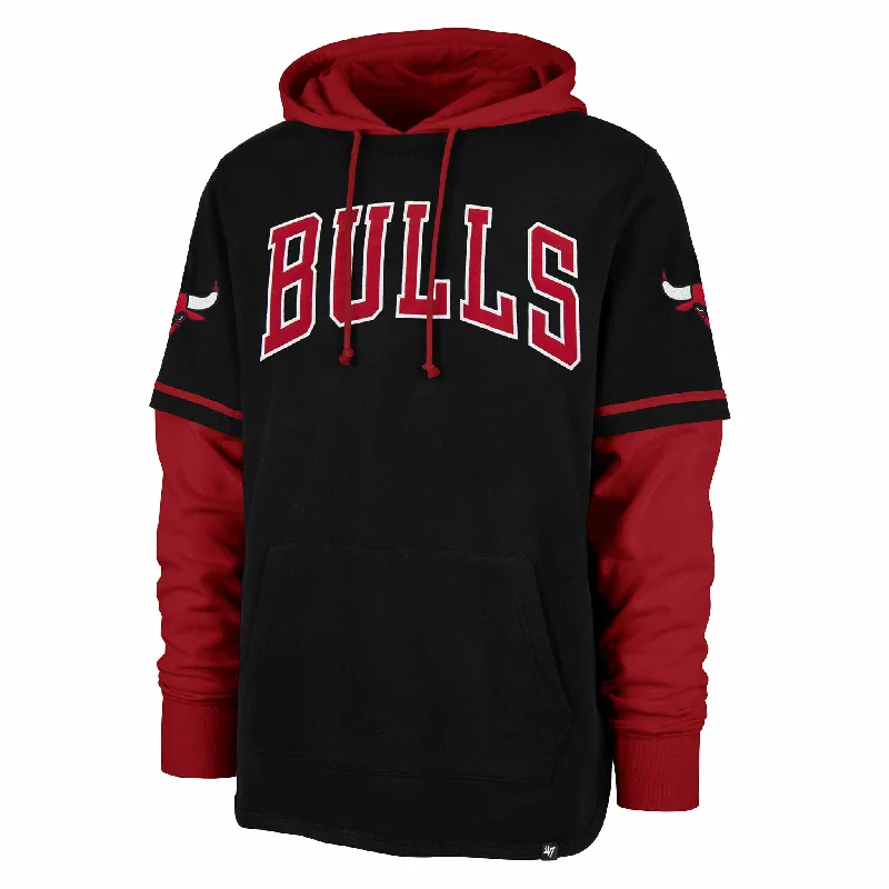 Chicago Bulls 47 Brand Black Trifecta Shortstop Pullover Sweatshirt Traditional Men's Country