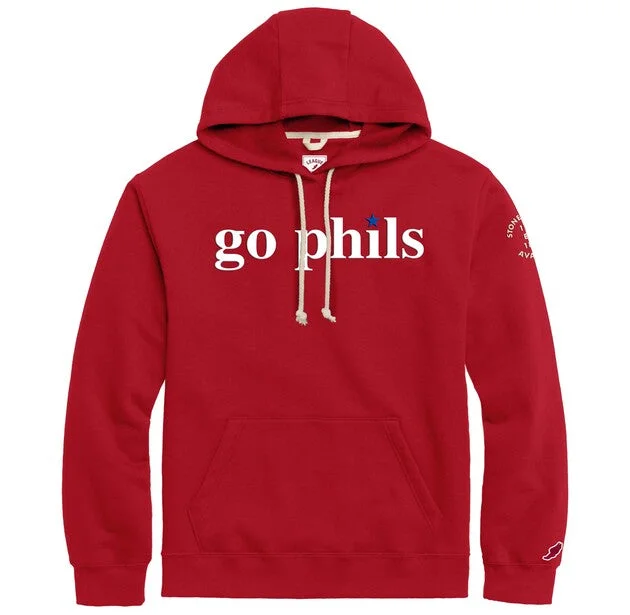 Go Phils Essential Fleece Hoodie - Cardinal Red Relaxed Men's Beach