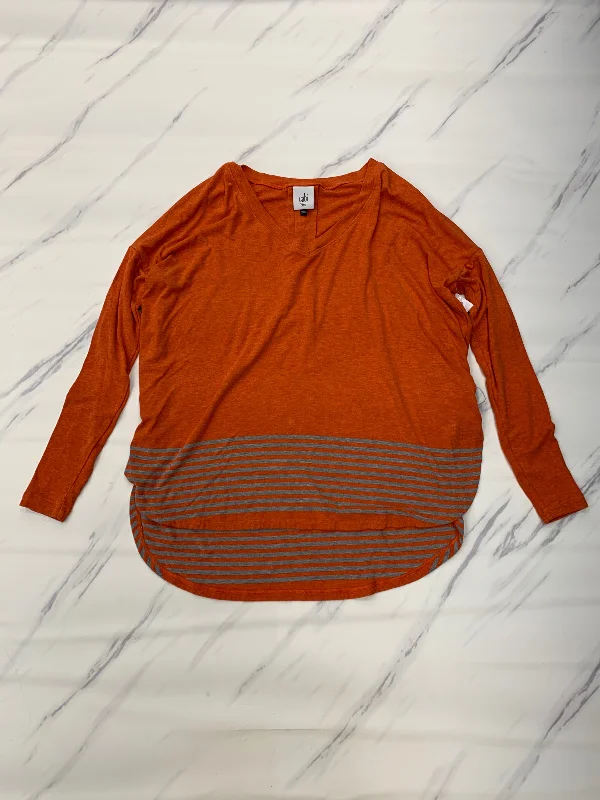 Top Long Sleeve By Cabi In Orange, Size: Xxs Laid