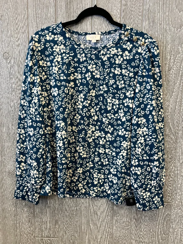 Top Long Sleeve By Loft In Blue, Size: Xl Casual Men's Loose