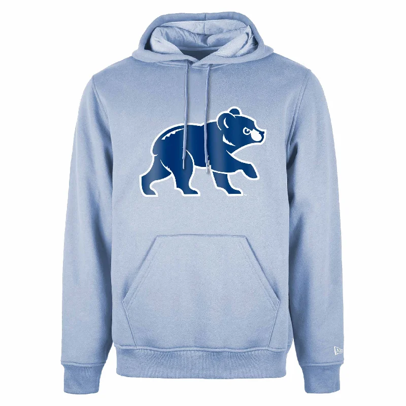 Chicago Cubs Spring Training Bear Baby Blue Hooded Sweatshirt Monochromatic All