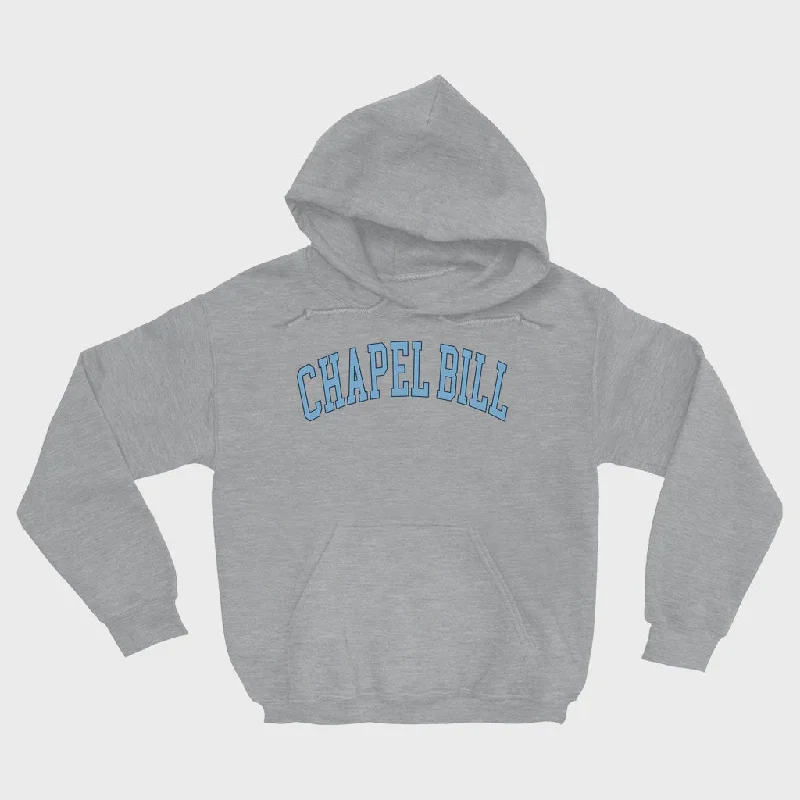 CHAPEL BILL Grey Adult Hoodie from Shrunken Head Unique Men's Patch