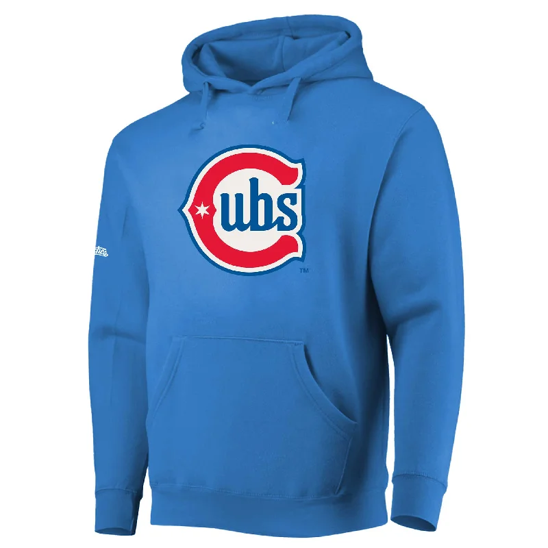 Chicago Cubs Blues Alternate Logo Stitches Baby Blue Hooded Sweatshirt Modern Men's Tech