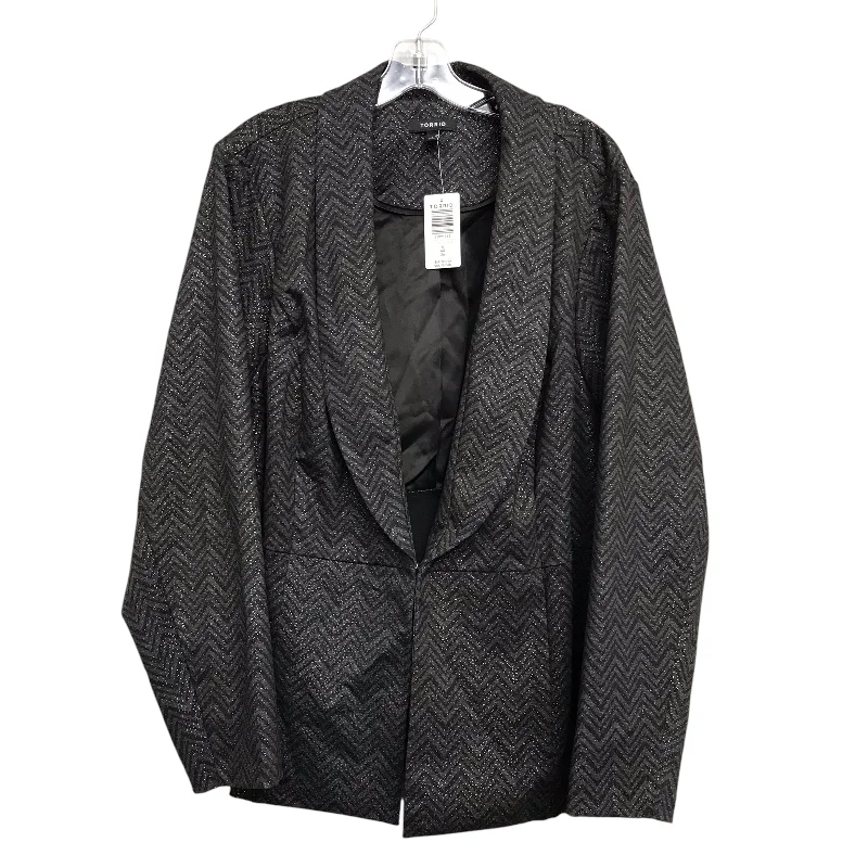 Blazer By Torrid In Black & Grey, Size:4X Relaxed Men's Beach