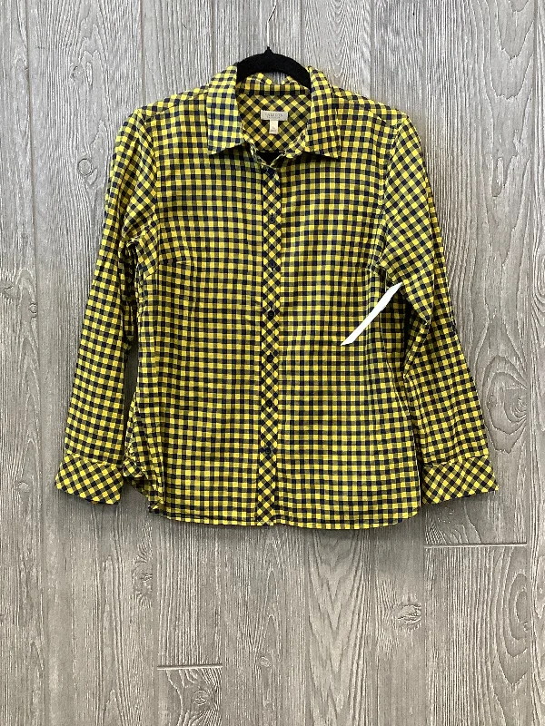 Top Long Sleeve By Talbots In Yellow, Size: Petite   S Streetwear Style