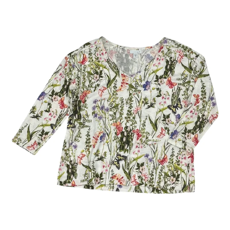 Top 3/4 Sleeve By J. Jill In Floral Print, Size:Petite   S Modern Men's 