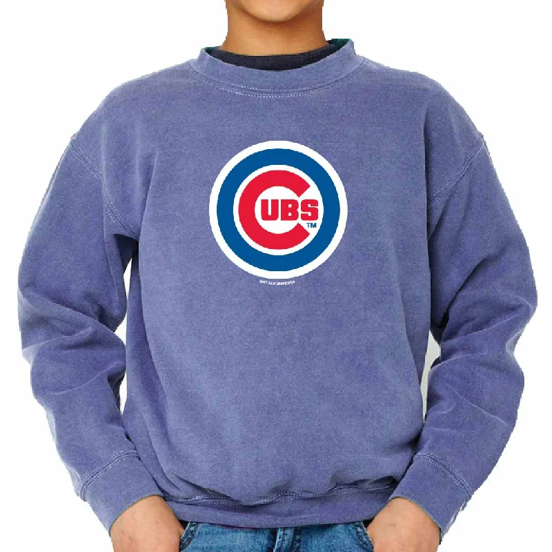 Chicago Cubs Youth Perri Bullseye Crew Neck Sweatshirt Traditional Men's Country