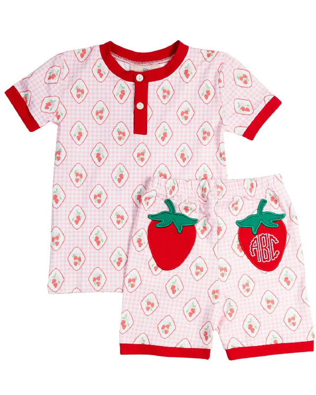 Strawberry Fields Short Sleeve Pajama Set Modern Men's Tech