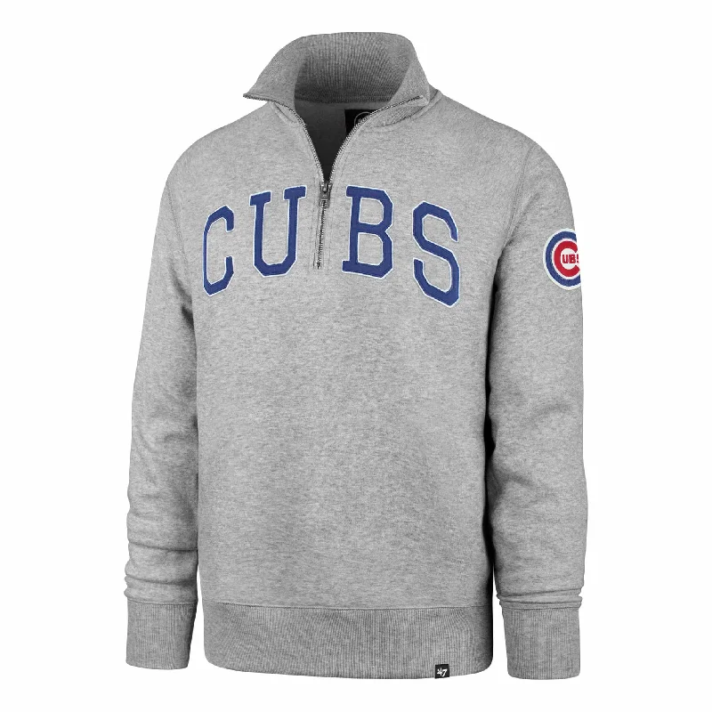 Chicago Cubs Grey Striker Bullseye Quarter Zip Refined Men's European