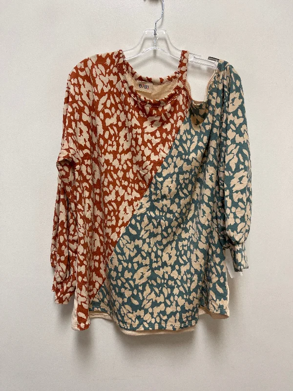 Top Long Sleeve By Bibi In Animal Print, Size: L Street