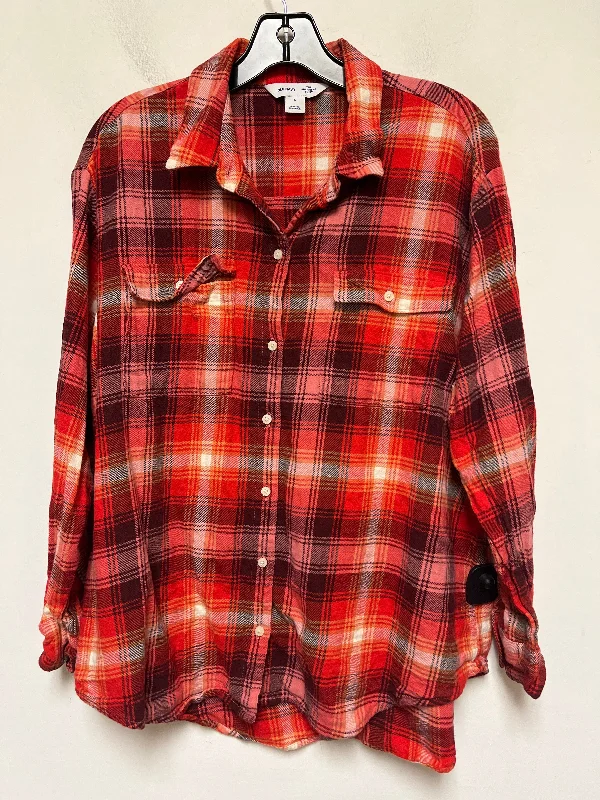 Top Long Sleeve By Old Navy In Plaid Pattern, Size: L Refined Men's European