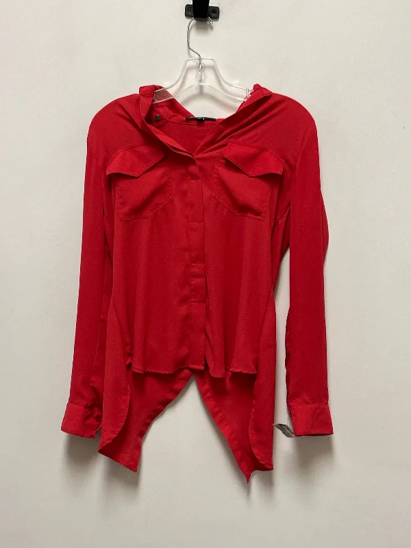 Top Long Sleeve By Sam Edelman In Red, Size: Xs Streetwear Style