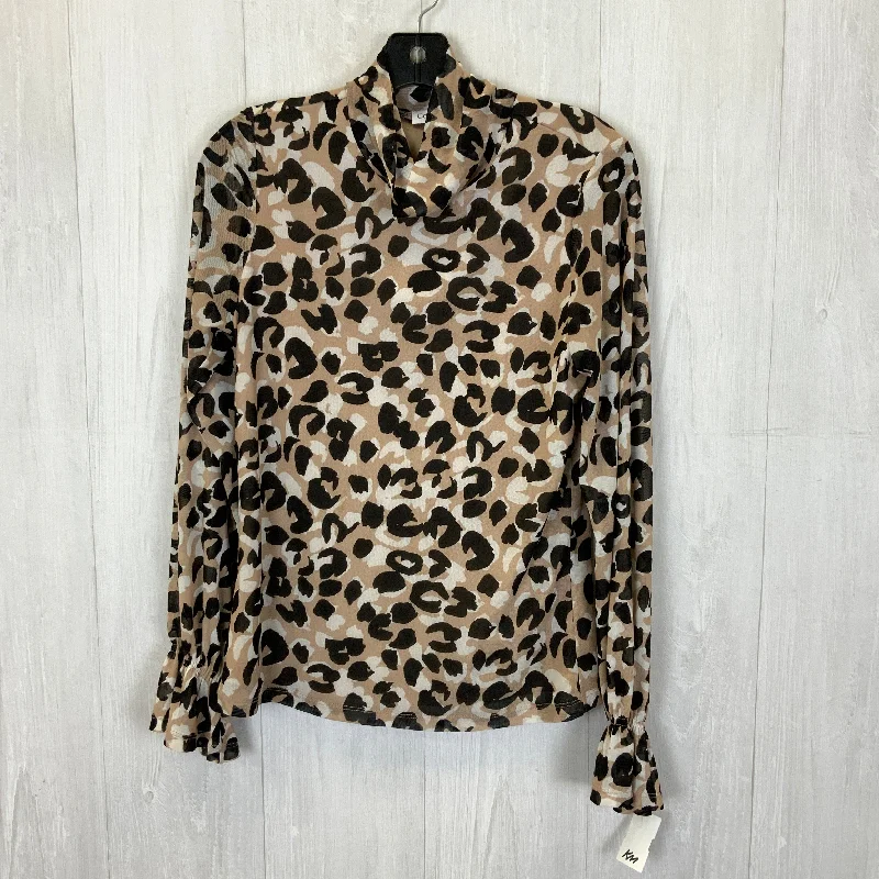 Top Long Sleeve By Calvin Klein In Animal Print, Size: S Cool Men's Distressed