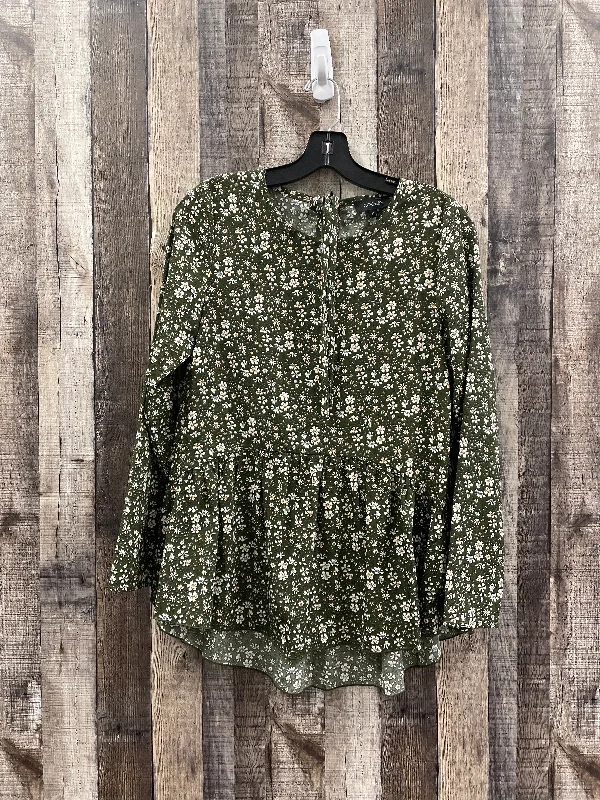 Top Long Sleeve By Roolee In Green, Size: S Cool Men's Distressed