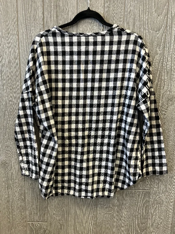 Top Long Sleeve By White Birch In Plaid Pattern, Size: S Sporty Men's Tennis