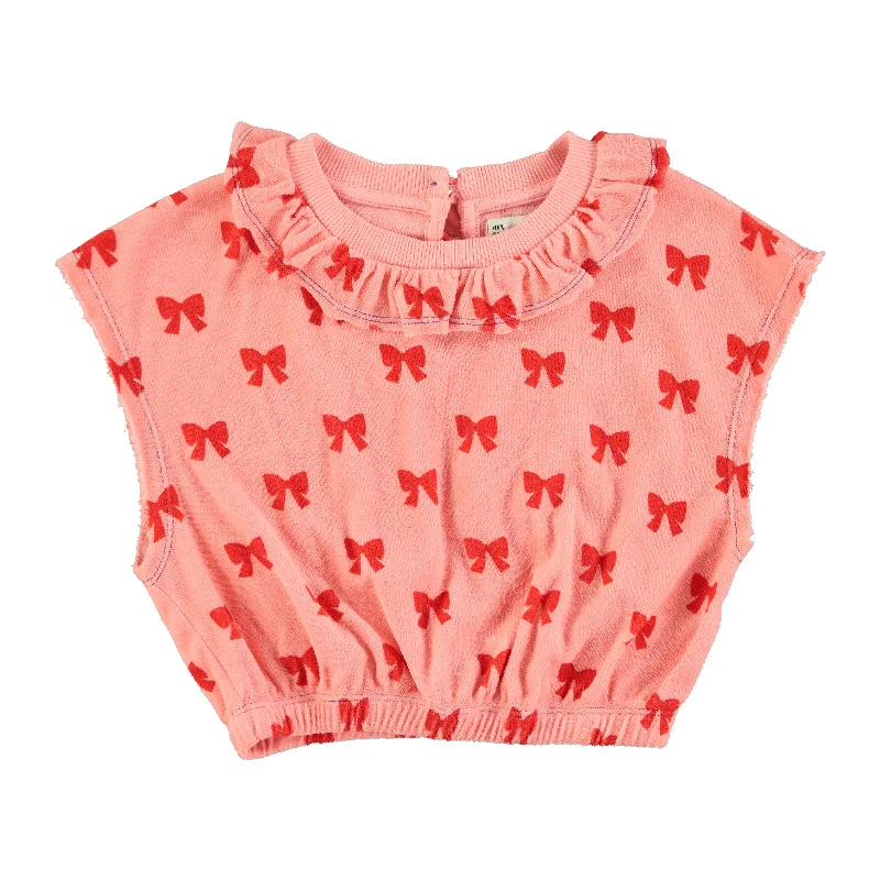 SS25.JRS2513-pink w/ red bows Stylish Men's Tropical 