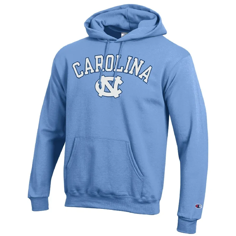 Carolina Blue Basic UNC Hoodie Sweatshirt by Champion Polished Men's Silk