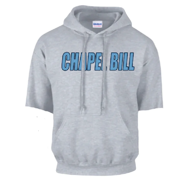 Grey CUT Sleeves Chapel Bill Adult Hoodie by Shrunken Head Polished Men's Satin