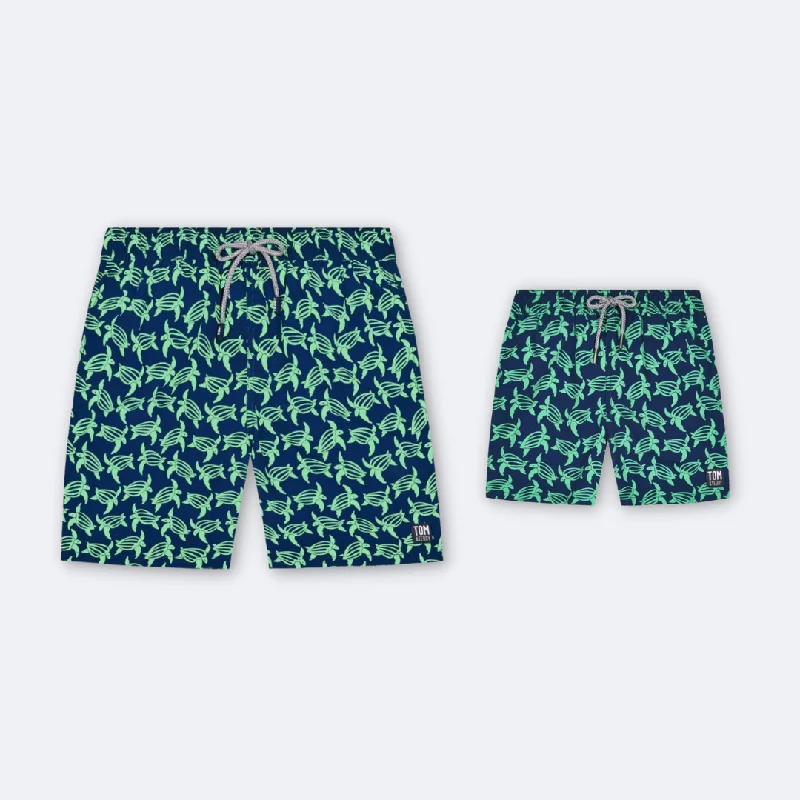 Navy & Green Turtles Set Dynamic Men's High