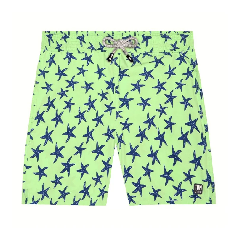 Fresh Green & Blue Starfish Modern Men's Geometric