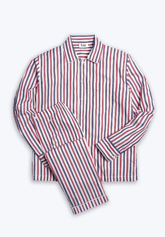 Henry Pajama Set in Americana Stripe Cozy Men's Sherpa