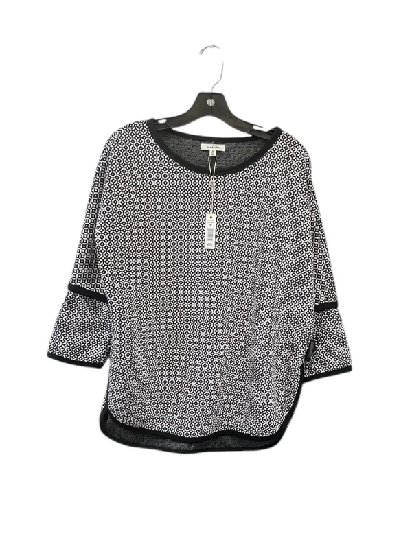 Top 3/4 Sleeve By Max Studio In Black & Cream, Size: M Earthy Men's Hemp